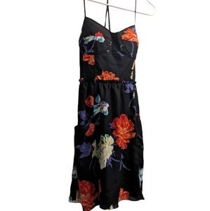 American Eagle Black Floral Dress S